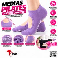 CALCETINES ANTIDESLIZANTES PARA PILATES Y YOGA COLOR LILA