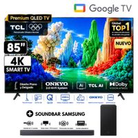 Televisor TCL 85 Qled Premium Ultra HD 4k Google TV 85A400 -SOUNDBAR SAMSUNG
