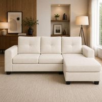 Seccional Derecho Amira color ivory Ambienta Home 3 Cuerpos