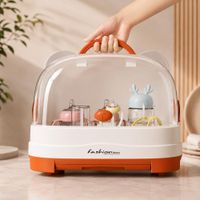 Escurridor De Biberones con Tapa Antipolvo Organizador De Biberones Chupetes Y Accesorios Para Bebé