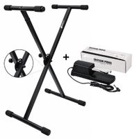 Soporte de teclado regulable y Pedal Sustain para piano y teclado