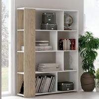 Estante Librero Abierto Katia 4 Niveles Blanco y Duna RyR MUEBLES
