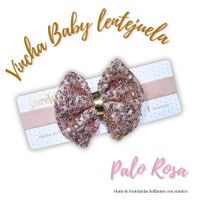 Vinchas de Bebes StoreWide  Moño de Lentejuelas Palo Rosa