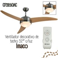 Ventilador de techo 52 con luz y control remoto Imaco CF5260AC.