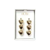 elegantes aretes dorados corazon noir