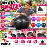 PELOTA DE PILATES  NEGRO DE 25 CM