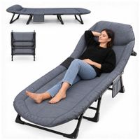 Cama Plegable Reclinable 6 Posiciones Camping Portátil Adulto 120kg