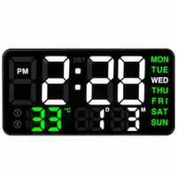 Reloj Digital LED de Mesa y Pared 21.5x11 cm con Temperatura Calendario y Alarma
