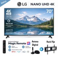 Televisor LG 70 NANO 4K UHD AI Smart TV 70NU850BPSD 2026 con Antena Digital y Rack Fijo
