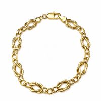 Pulsera Eslabón Entrelazado de acero enchapado en oro de 18k