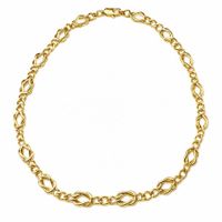 Collar Eslabón Entrelazado de acero enchapado en oro de 18k