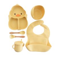 Set de Alimentación de Patito de Silicona 6pcs Amarillo