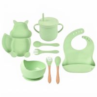 Kit de Alimentación de Ardilla para Bebé 8 Piezas Verde Claro