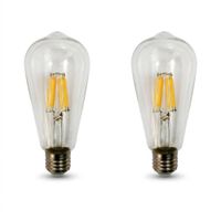 Pack x2 Foco Decorativo LED Tipo Pera Filamento Vintage 8W E27 Luz Cálida