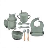 Kit de Alimentación de Ardilla para Bebé 8 Piezas Verde Militar