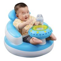 Asiento Inflable Portátil Para Bebés con Reposacabezas Celeste