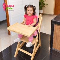 Silla de Comer Evolutiva Montessori Rosada de Madera