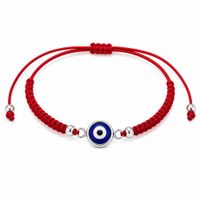 Pulsera de Plata con Ojo Turco Azul y Hilo Rojo  Amuleto de Protección