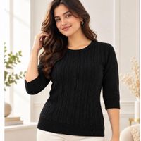 Chompa Acanalada De Cashmere De Hilo 3-4
