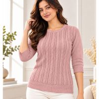 Chompa Acanalada De Cashmere De Hilo 3-4
