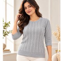 Chompa Acanalada De Cashmere De Hilo 3-4