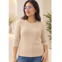 Chompa Acanalada De Cashmere De Hilo 3-4