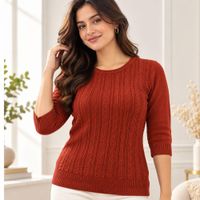 Chompa Acanalada De Cashmere De Hilo 3-4