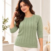 Chompa Acanalada De Cashmere De Hilo 3-4