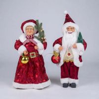 Muñecos Papa Noel y Mamá Noel 50cm Decoración Navideña