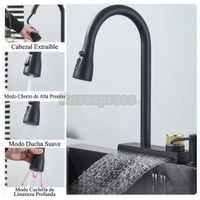 Mezcladora al Mueble con Cascada para Lavadero Riccione Gun Grey