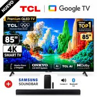 Televisor TCL QLED 85 UHD 4K Google TV 85A400 - Soundbar B450