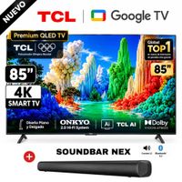 Televisor TCL QLED 85 UHD 4K Google TV 85A400 - Soundbar Nex