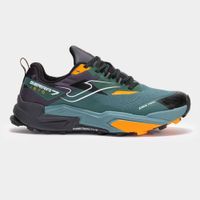 Zapatillas Trail Running Sierra 2521 Verde Petróleo Naranja Negro