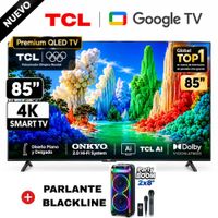 Televisor TCL QLED 85 UHD 4K Google TV 85A400 y Parlante