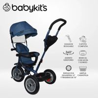 Triciclo 360° con guiador Azul
