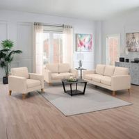 SECCIONAL  SONRISA 3 2 1 COLOR crema  2 COJINES