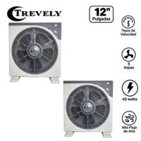 Pack 02 Ventiladores de Mesa Trevely VT-12A 45W 5 Aspas
