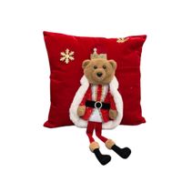 Cojin Navideño  Con Figura De Oso De 42Cm Fn572 Floripastore