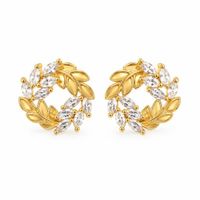 Aretes Laurel Imperial de acero enchapado en oro de 18k