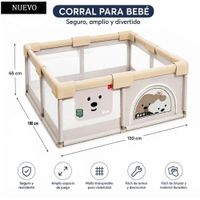 Corral Cerco para Bebes 150cmx180cm Cachorro Beige