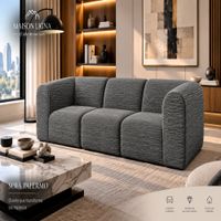 Sofá Tres Cuerpos Gris Beige Antifluido y Obsequio