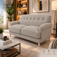 Sofá Tres Cuerpos Palermo Beige Antifluido y Obsequio