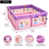 Corral Cerco para Bebes 120cmx120cm Princesas Rosa