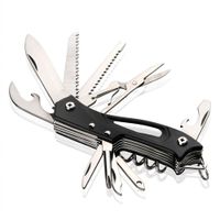 Navaja Multiuso Kj5011LG Negro 10 Piezas Herramienta Camping