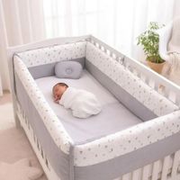 PROTECTORES LATERALES PARACHOQUES BARANDA CUNA CON ALMOHADITA - GRIS