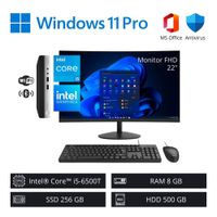 Computadora PC HP Intel Core i5-6500T 8GB RAM 256GB SSD 500GB HDD - Monitor 22'' FHD WiFi y BT