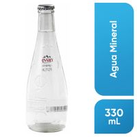 Agua Mineral Sin Gas EVIAN Vidrio Botella 330ml
