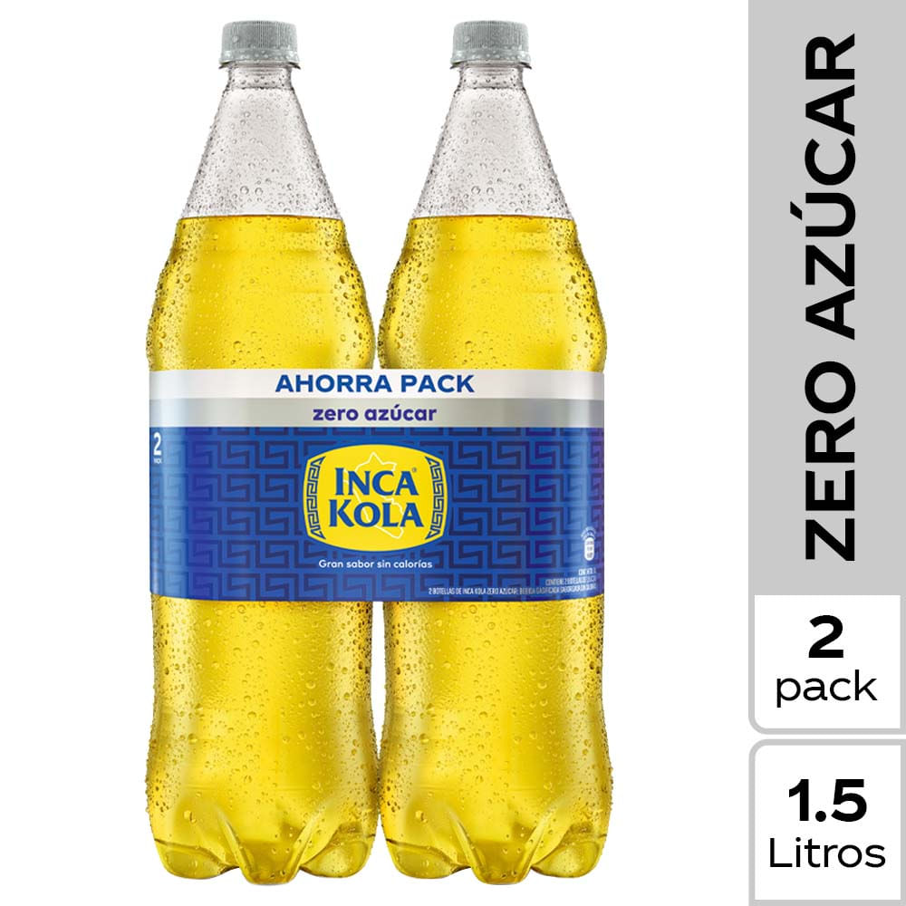 Gaseosa INCA KOLA sin Azúcar Botella 1.5L Paquete 2un