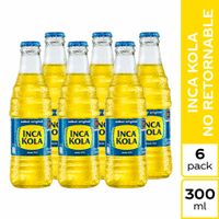 Gaseosa INCA KOLA Botella Vidrio 300ml Paquete 6un