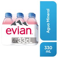Agua Mineral EVIAN Sin Gas Paquete 6un Botella 330ml